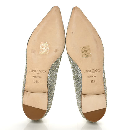 Jimmy Choo Glitter Romy Flats 35.5 Champagne 5 of 9