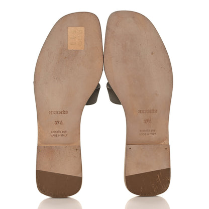 Hermes Epsom Oran Sandals 37.5 Etoupe 5 of 9