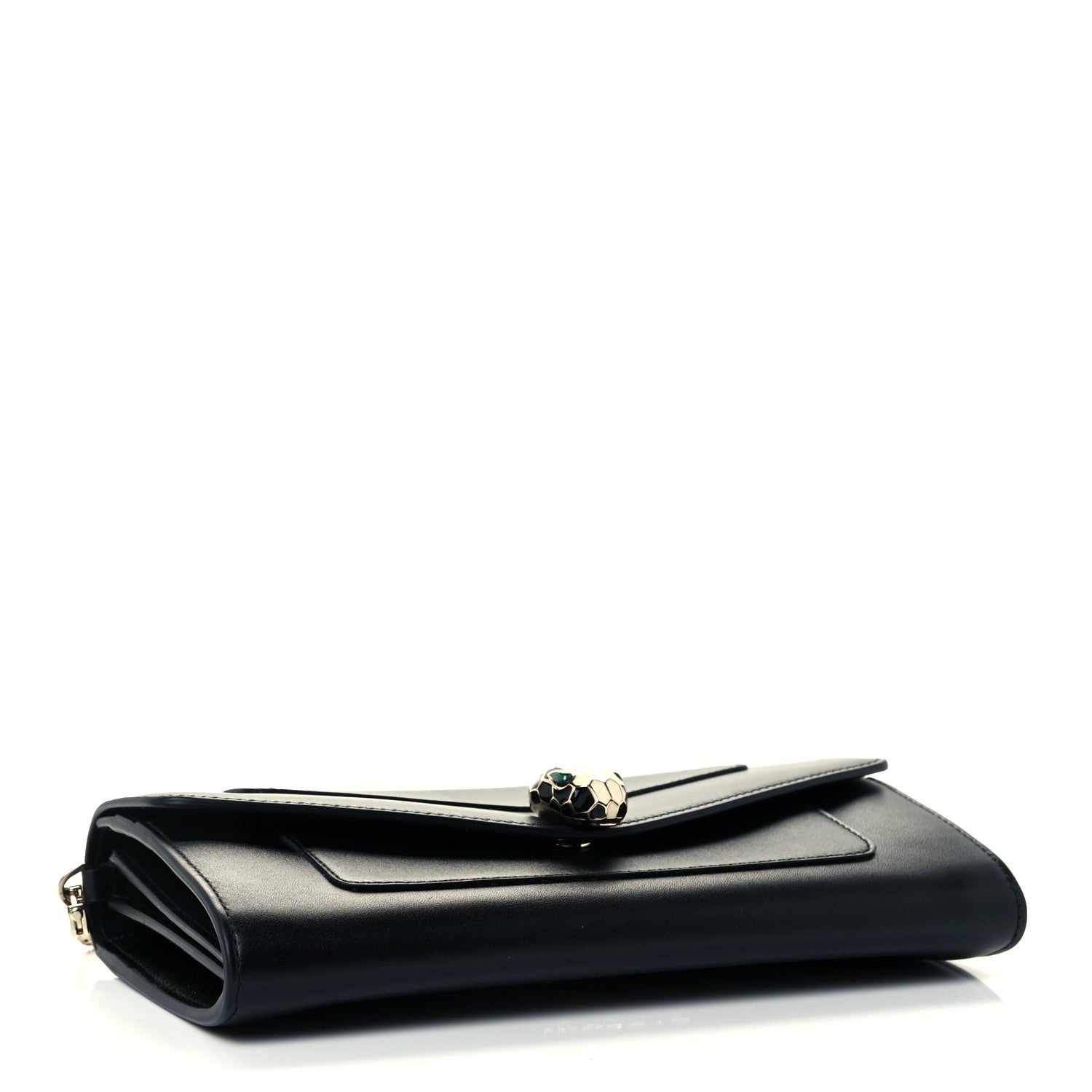 Bulgari Calfskin Serpenti Forever Chain Wallet Black 3 of 12