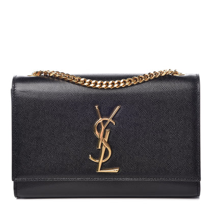 Saint Laurent Grain De Poudre Small Monogram Kate Satchel Black 1 of 9