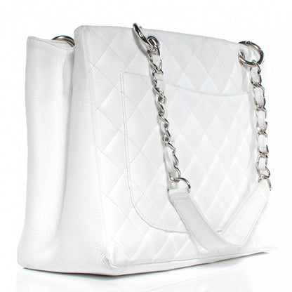 Chanel Caviar Grand Shopping Tote GST White 8 of 13