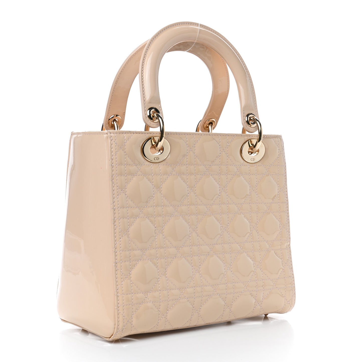 Patent Cannage Medium Lady Dior Light Pink