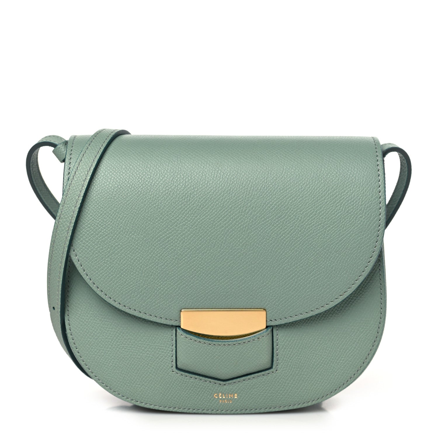 Celine Baby Grained Calfskin Small Trotteur Jade 1 of 9
