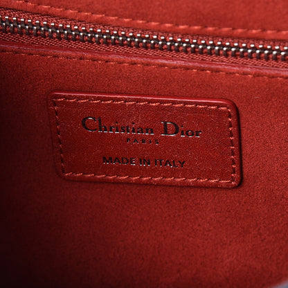 Christian Dior Calfskin Cannage Embossed Studded Small Dioraddict Flap Bag Red 8 of 9