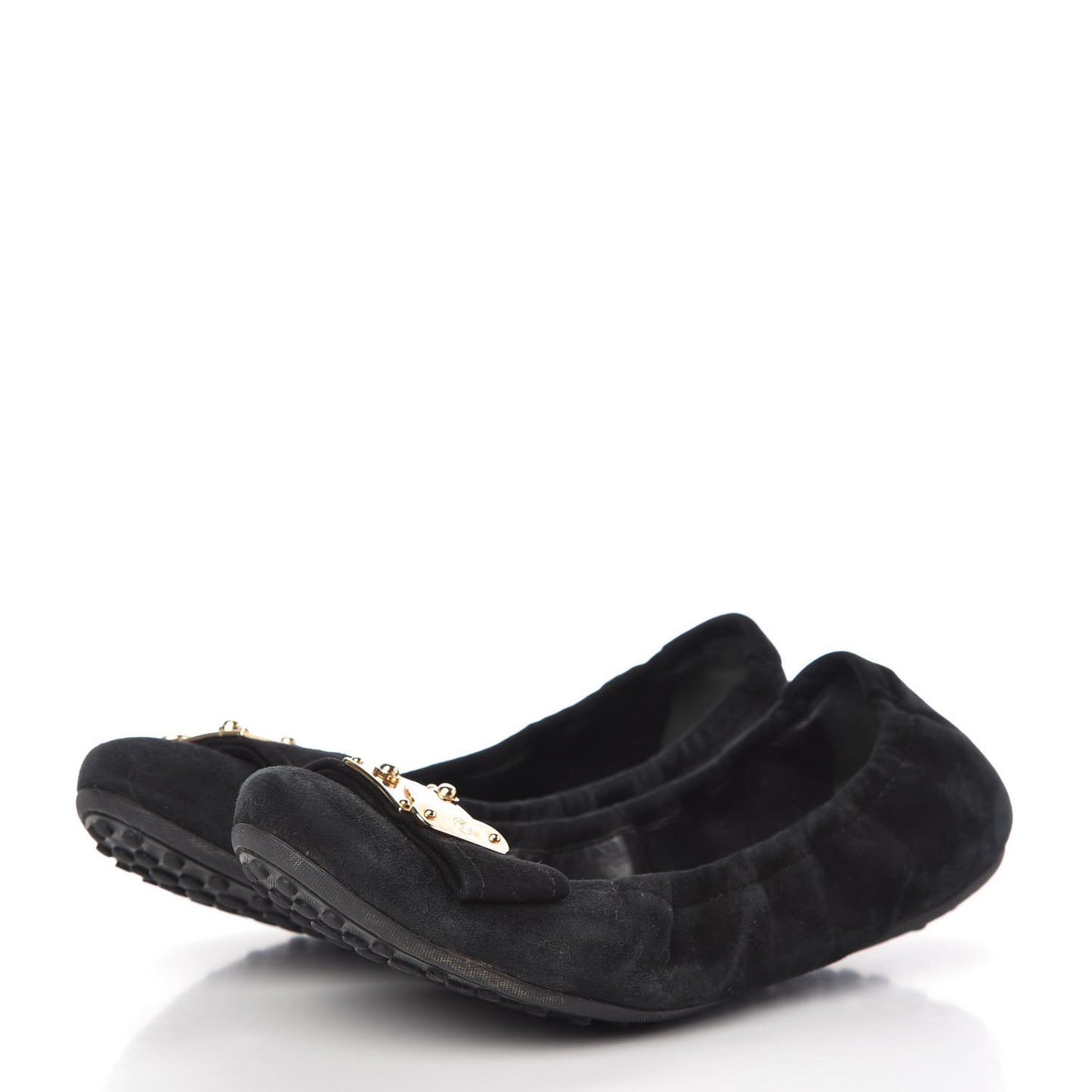 Suede S-Lock Ballerina Flats 37 Black