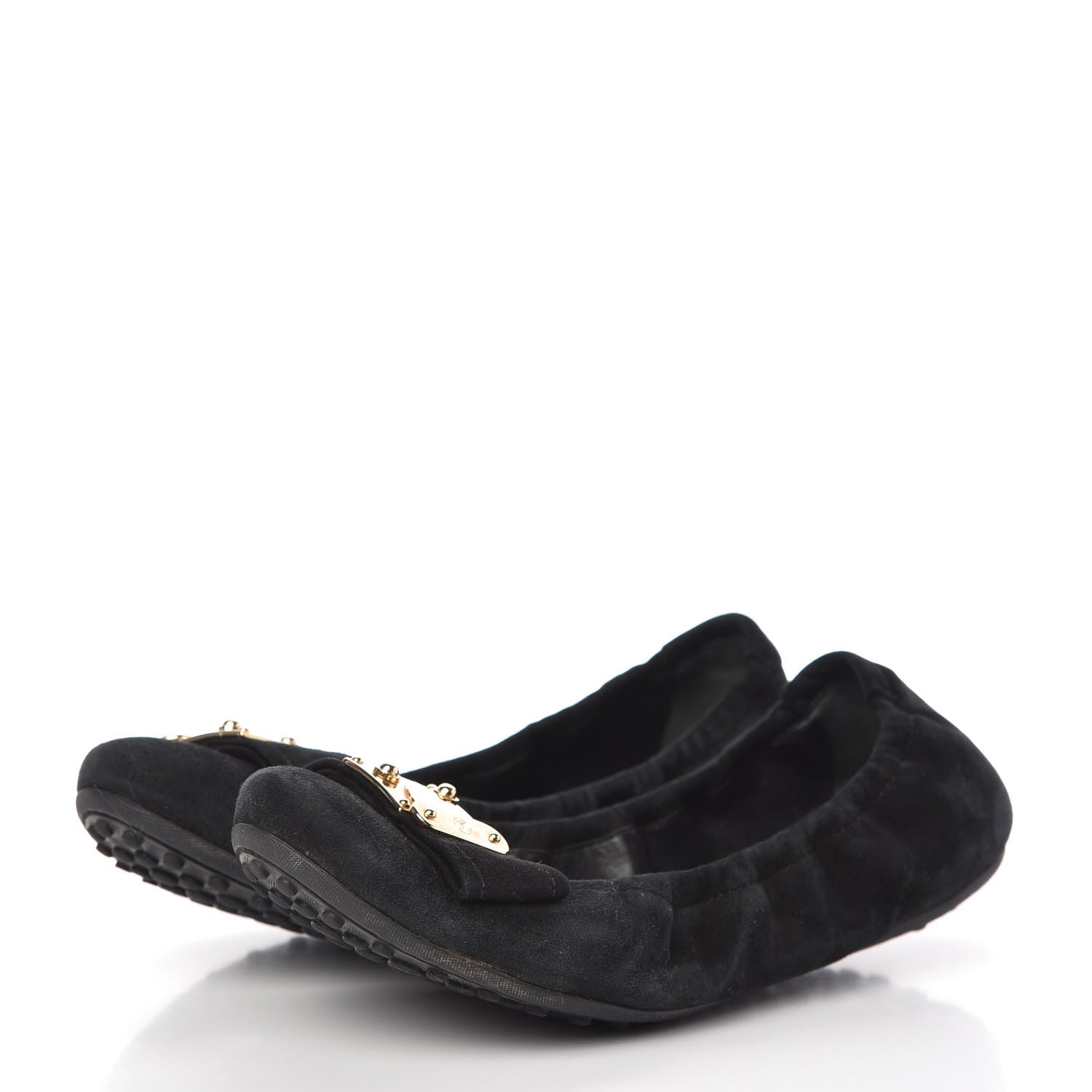 Louis Vuitton Suede S-Lock Ballerina Flats 37 Black 3 of 9