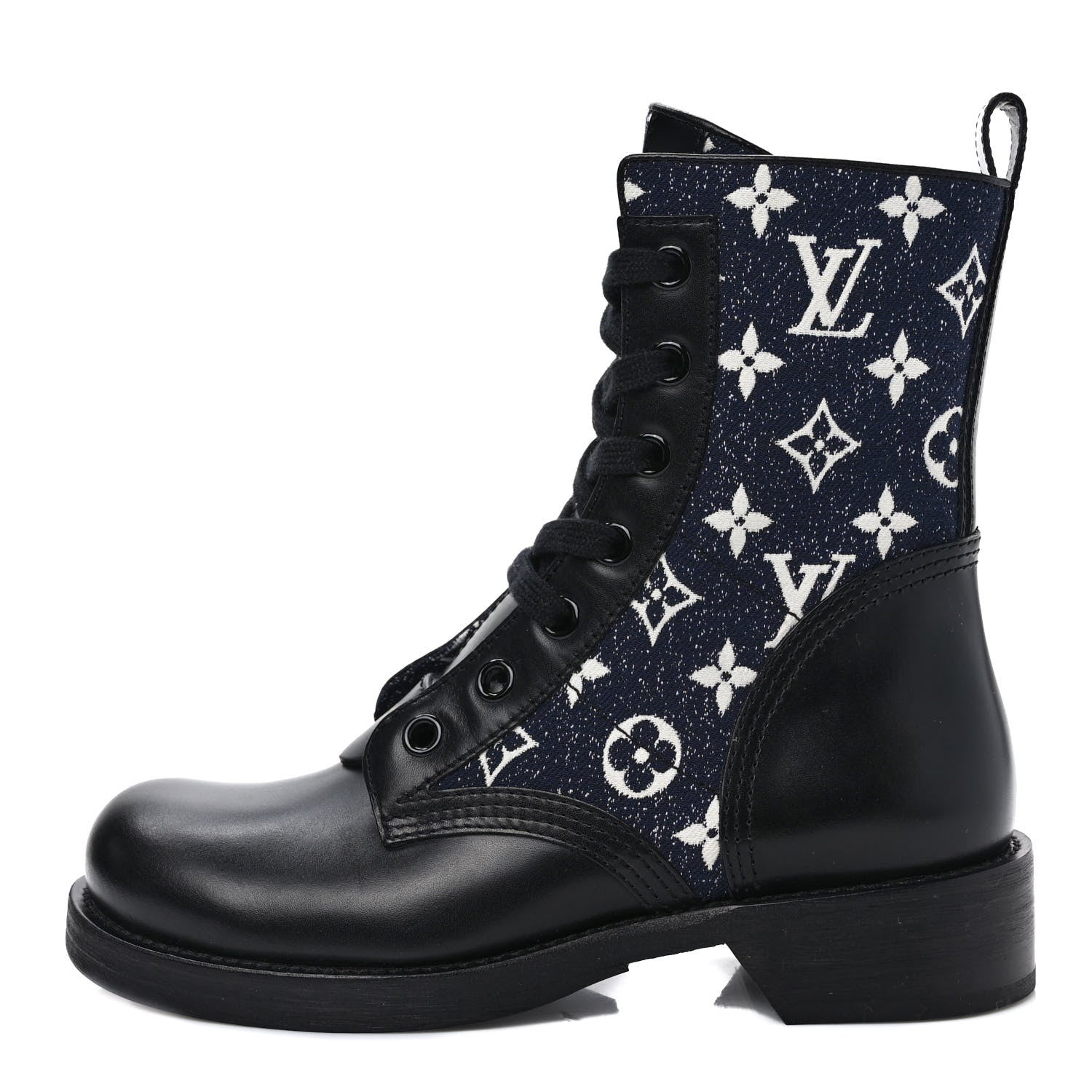 Louis Vuitton Denim Calfskin Metropolis Flat Ranger Boot 38 1 of 7