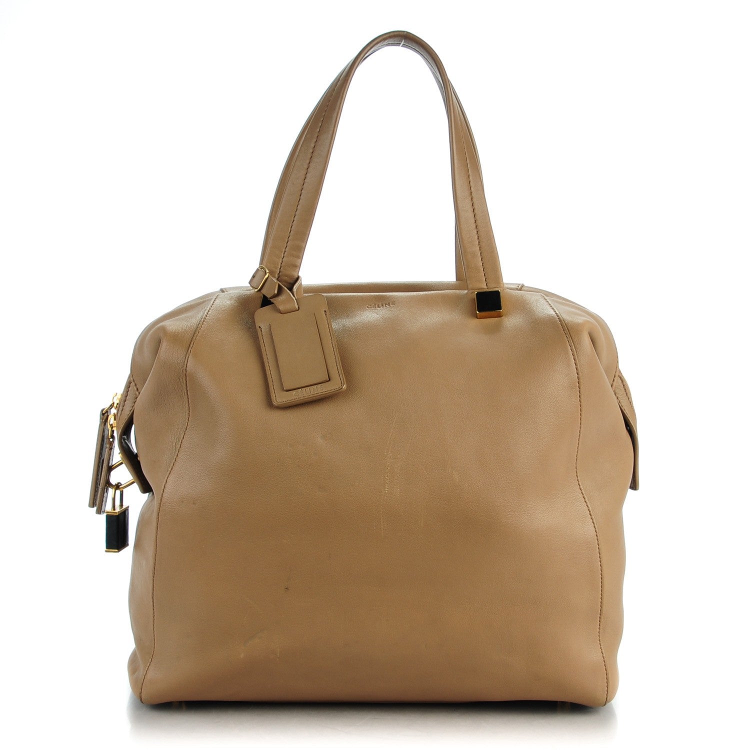 Celine Calfskin Bowler Bag Beige 1 of 9