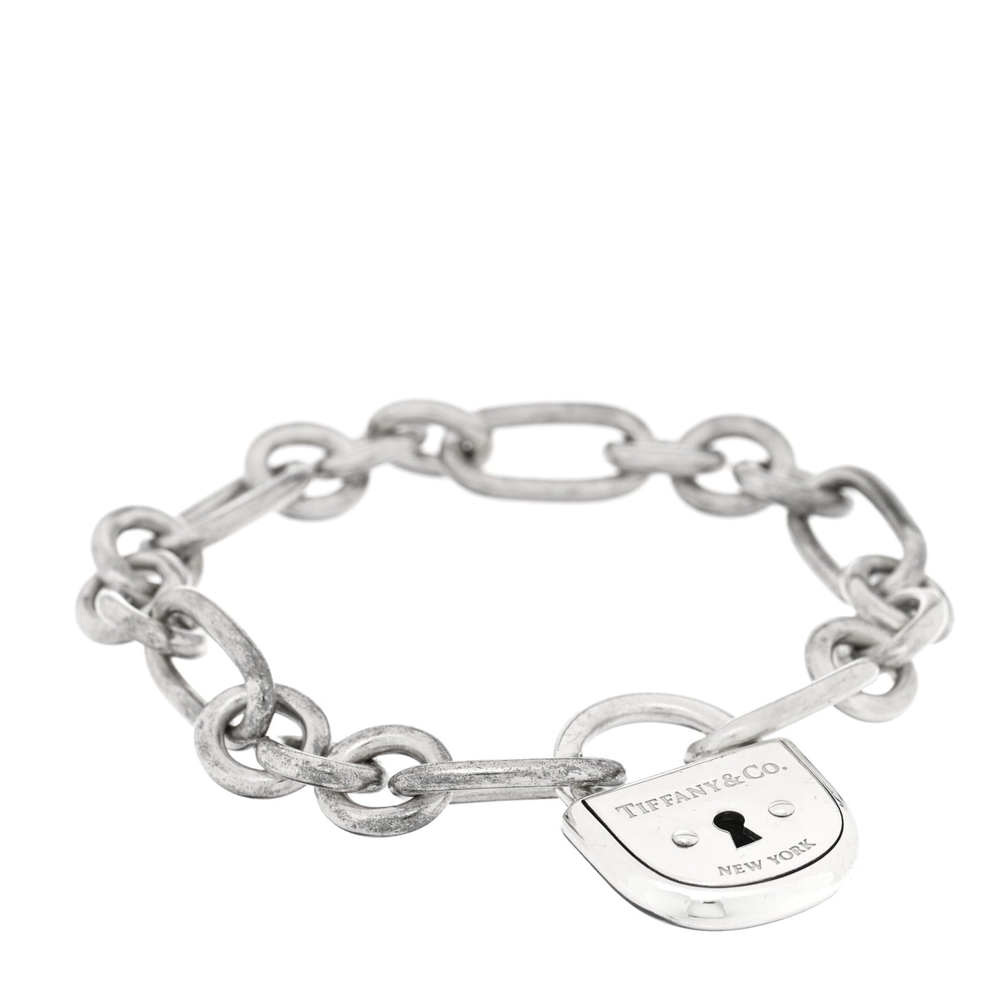 Sterling Silver Padlock Charm Bracelet
