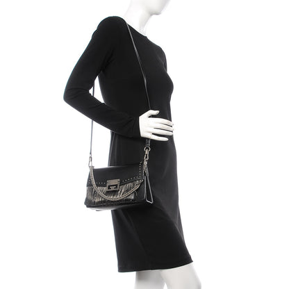 Givenchy Goatskin Fringe Small GV3 Shoulder Bag Black 2 of 8