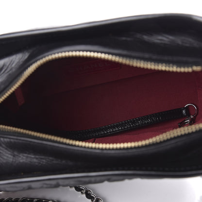 Chanel Aged Calfskin Chevron Quilted Small Gabrielle Hobo Black 5 of 10