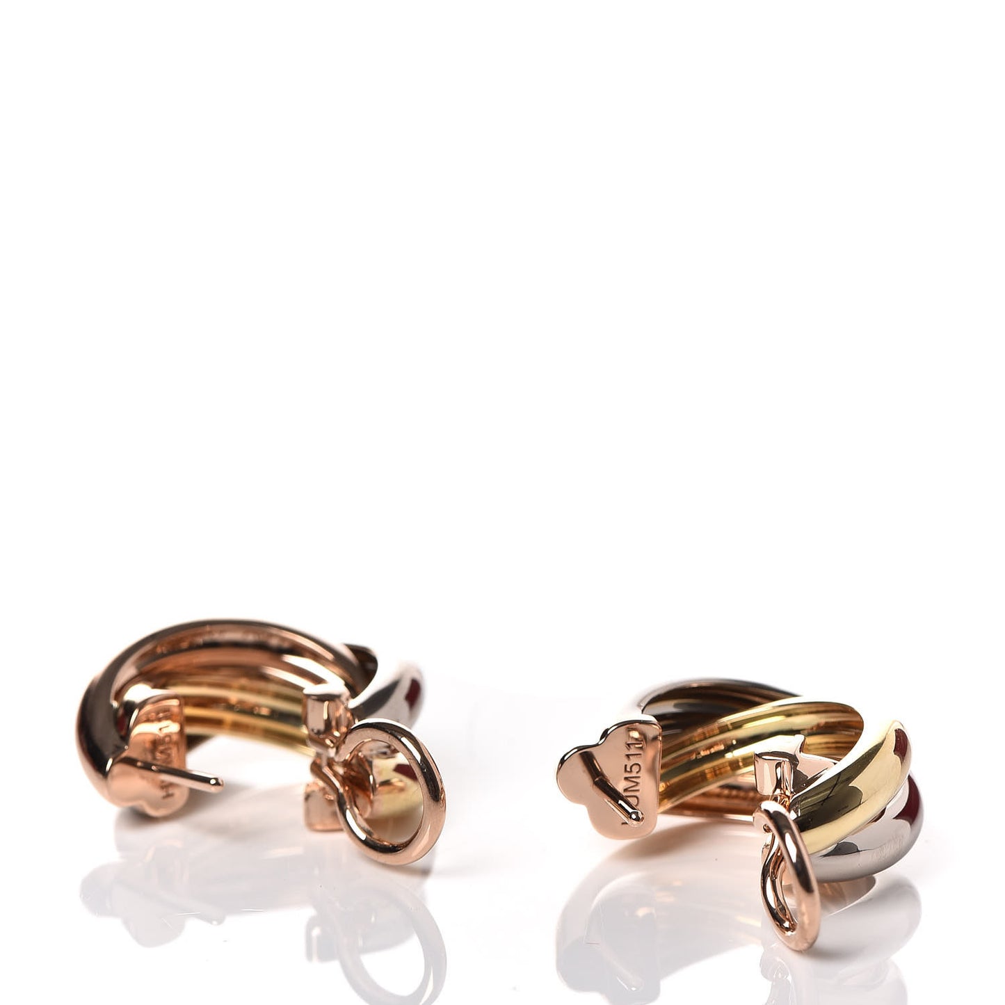 18K Pink Yellow White Gold Small Trinity Earrings