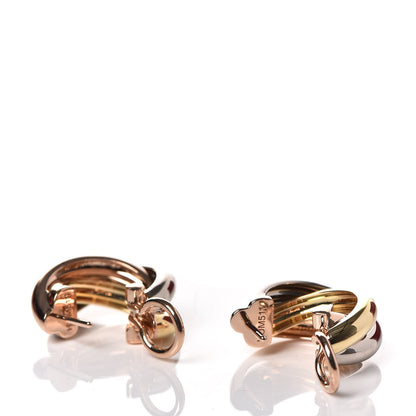 Cartier 18K Pink Yellow White Gold Small Trinity Earrings 3 of 5