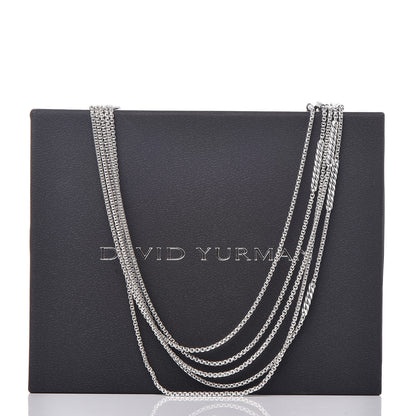 David Yurman Sterling Silver Willow Five-Row Chain Necklace 7 of 7