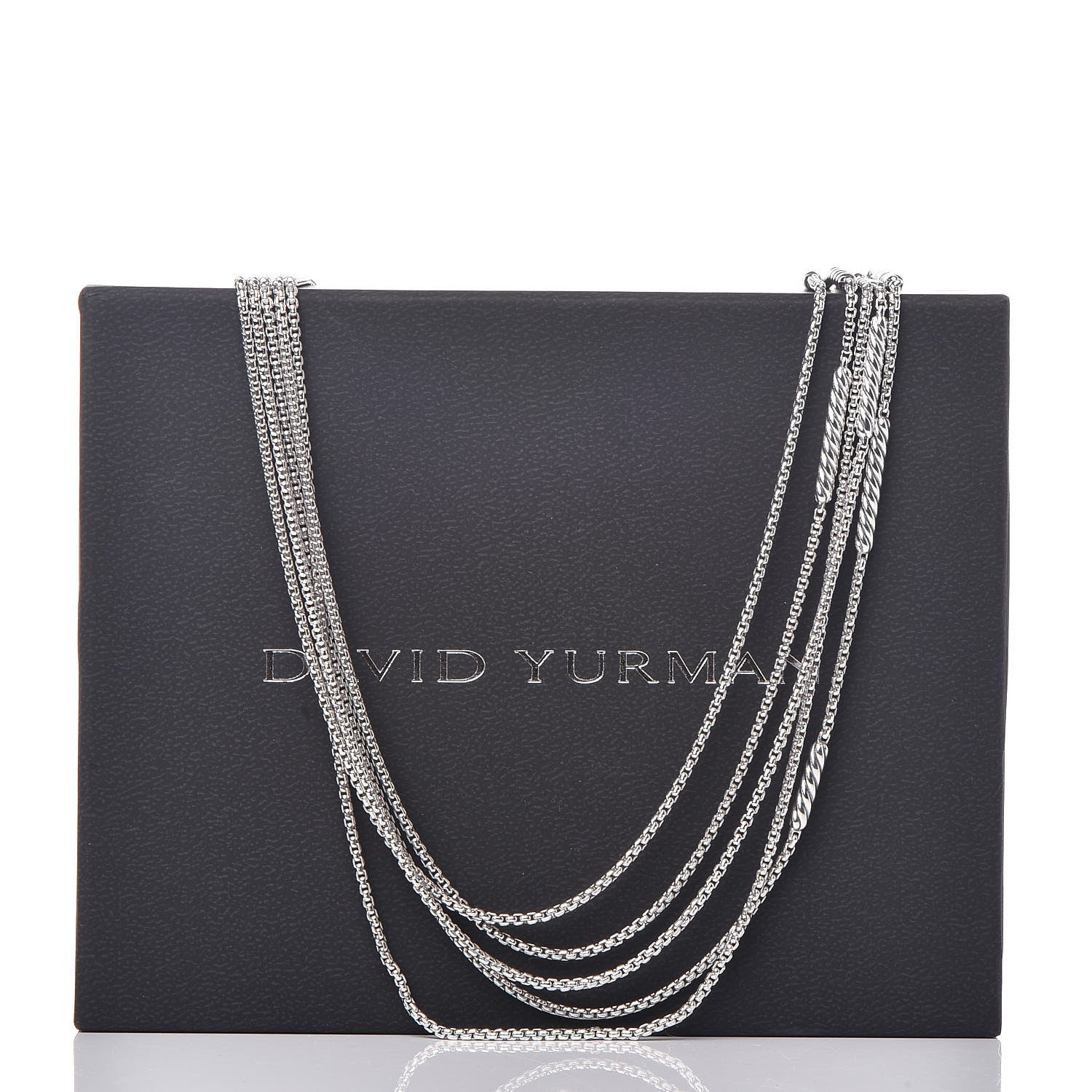 David Yurman Sterling Silver Willow Five-Row Chain Necklace 7 of 7