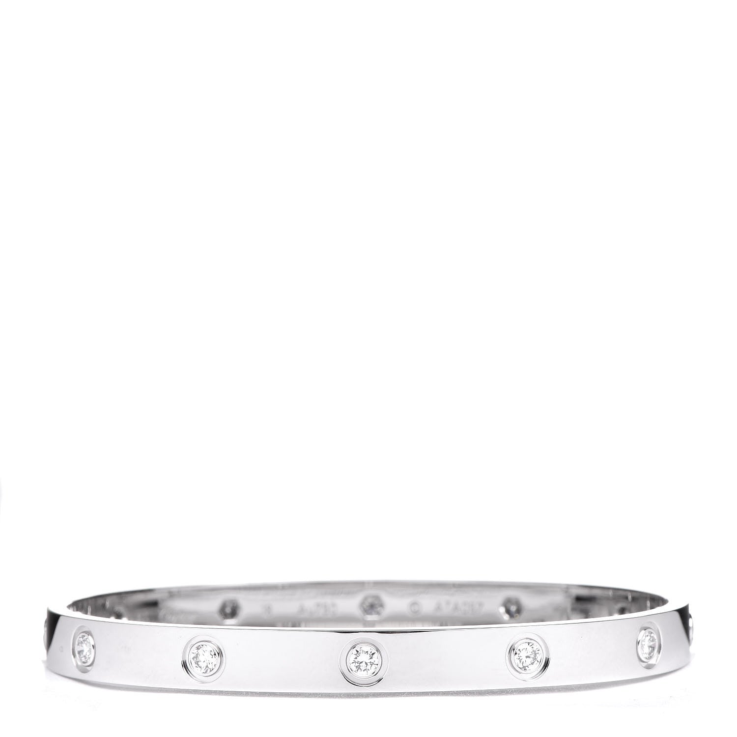 Cartier 18K White Gold 10 Diamond LOVE Bracelet 18 3 of 10