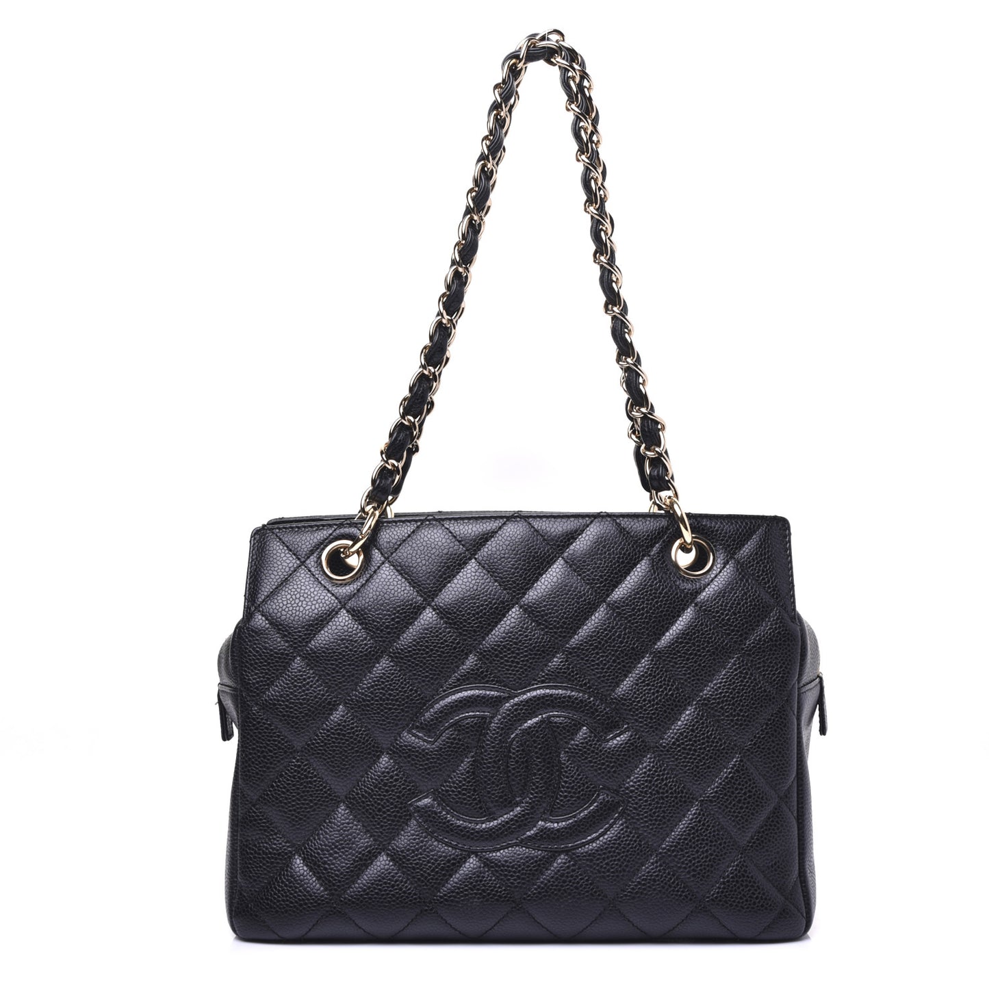Caviar Quilted Petit Timeless Tote PTT Black