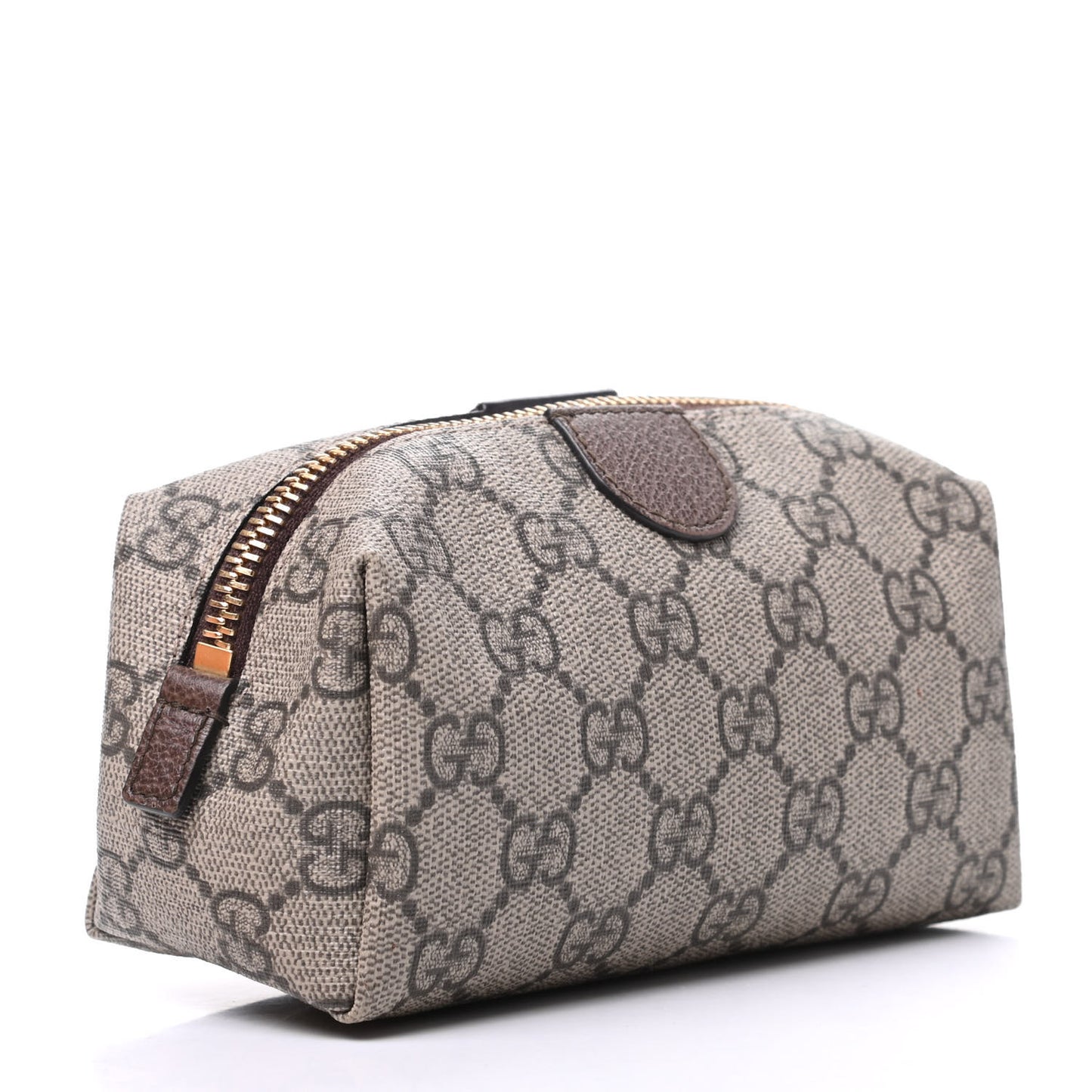 Soft GG Supreme Monogram Calfskin Small Ophidia Cosmetic Case Beige Ebony New Acero