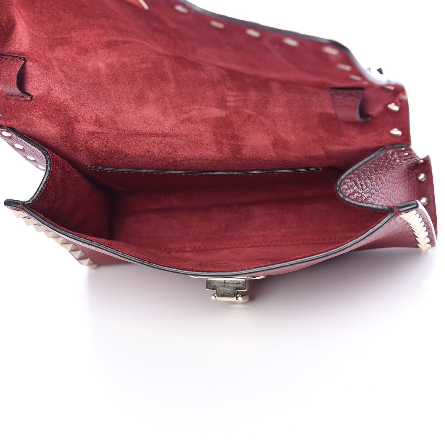 Valentino Garavani Pebbled Calfskin Medium Rockstud Flip Lock Crossbody Bag Red 5 of 10