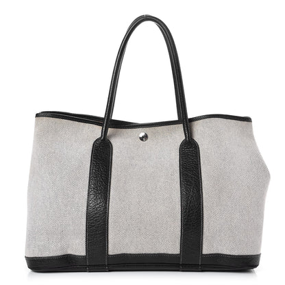 Hermes Buffle Skipper Toile Garden Party 36 MM Tote Black 1 of 10