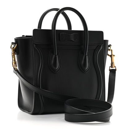 Celine Smooth Calfskin Nano Luggage Black 3 of 9