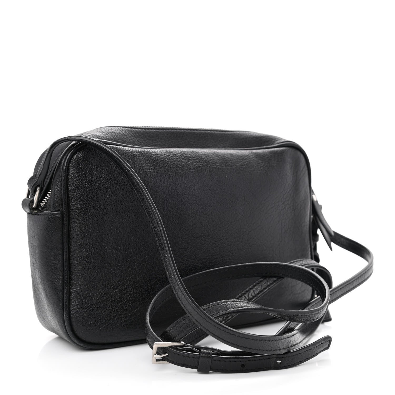 Saint Laurent Lambskin Monogram Embossed Small Lou Camera Bag Black 3 of 12