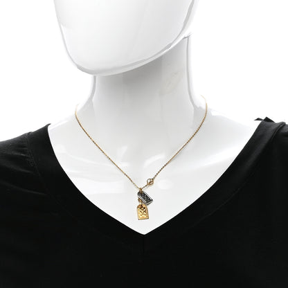 Louis Vuitton Nanogram Name Tag Necklace Gold 2 of 6