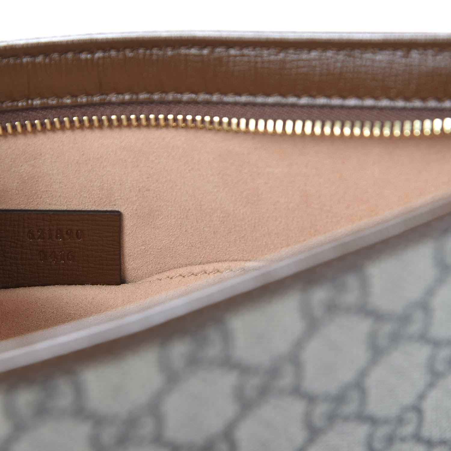 Gucci GG Supreme Monogram Horsebit 1955 Zip Pouch Beige Brown Sugar 8 of 9