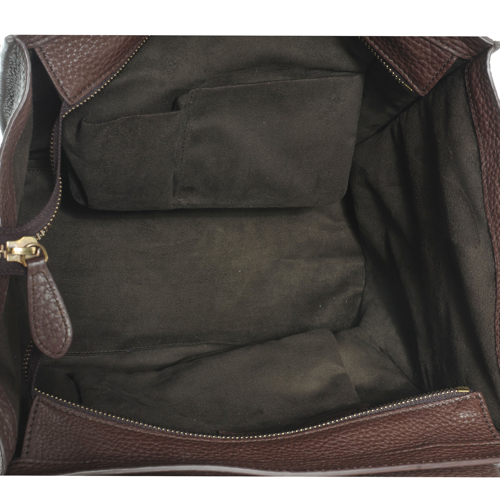 Celine Pebbled Leather Mini Luggage Bag Chocolate 5 of 7
