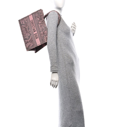 Christian Dior Canvas Embroidered Medium Dioriviera Toile De Jouy Book Tote Pink Grey 2 of 12