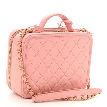 Chanel Caviar Quilted Medium CC Filigree Vanity Case Rose Pink 2 of 9