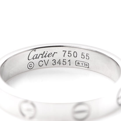 Cartier 18K White Gold 3.5mm LOVE Wedding Band Ring 55 7.25 4 of 4
