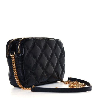 Saint Laurent Grained Lambskin Quilted Mini Becky Double Zip Bag Black 4 of 16