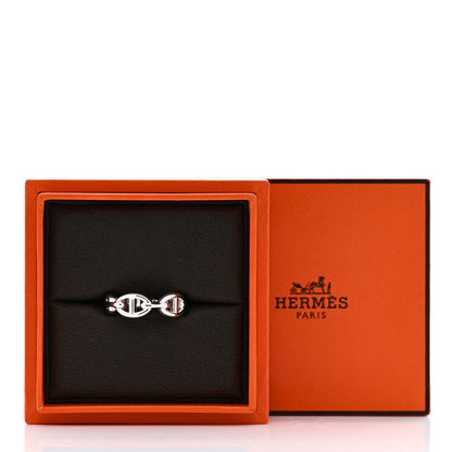 Hermes Sterling Silver PM Chaine d'Ancre Enchainee Band Ring 54 6.75 6 of 6