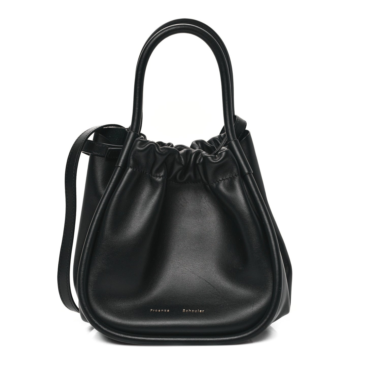 Calfskin Small Ruched Tote Black