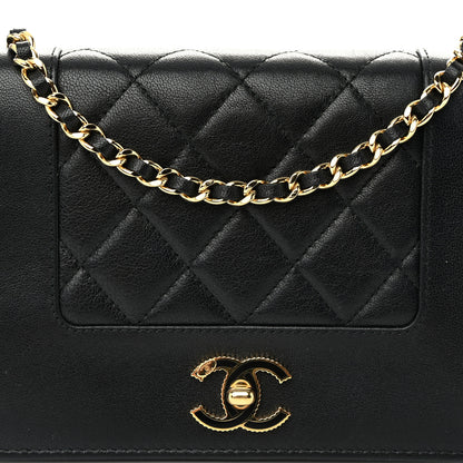 Chanel Sheepskin Quilted Mini Vintage Mademoiselle Wallet On Chain WOC Black 9 of 13