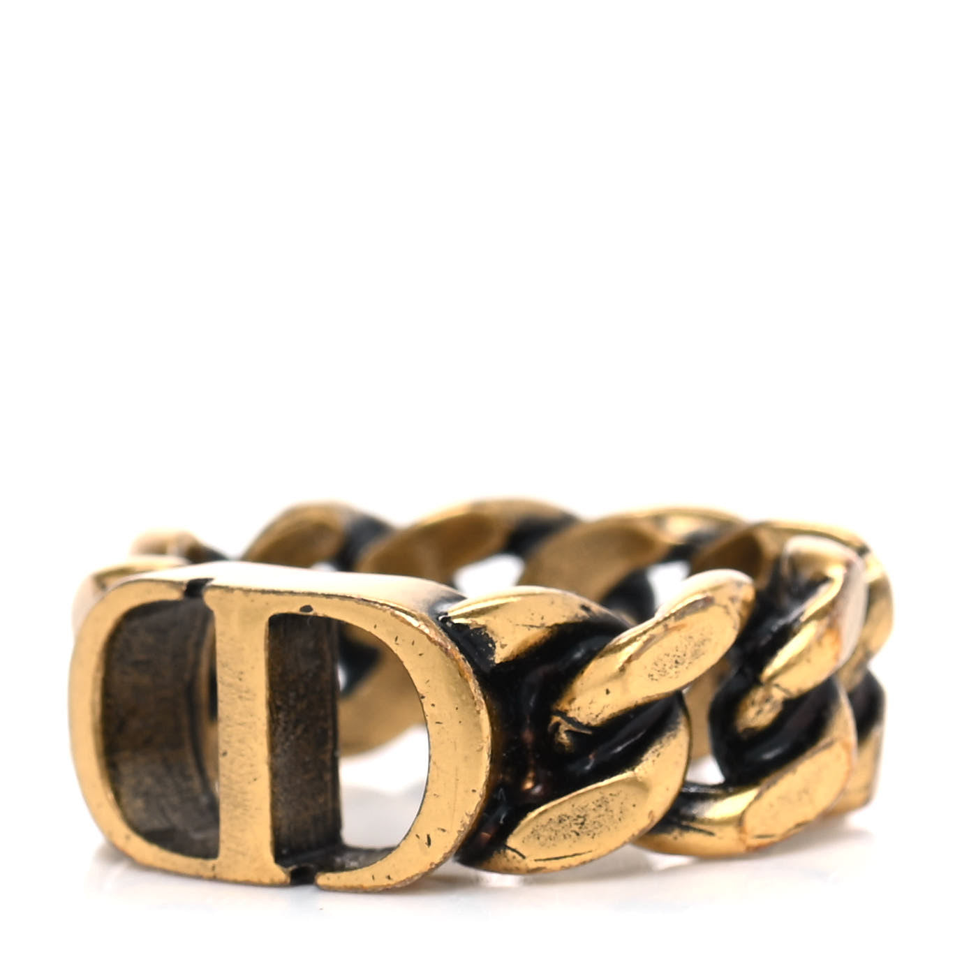 Christian Dior Metal Danseuse Etoile Chain Ring 6 Gold 3 of 4