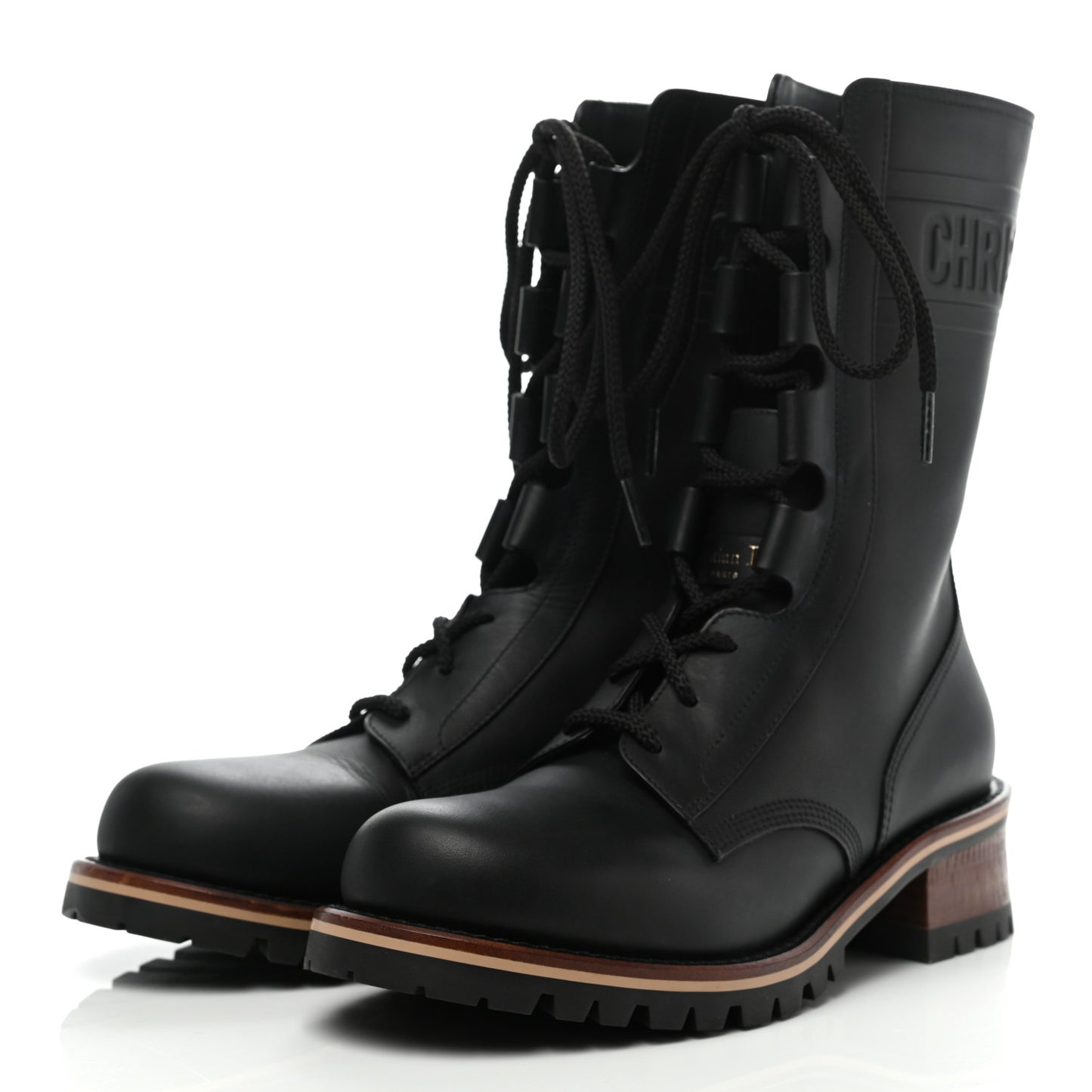 Calfskin Dior Quest 35mm Hiking Boots 38 Black