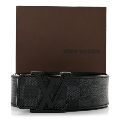 Louis Vuitton Calfskin Damier Graphite 40mm LV Initiales Reversible Belt 100 40 9 of 9