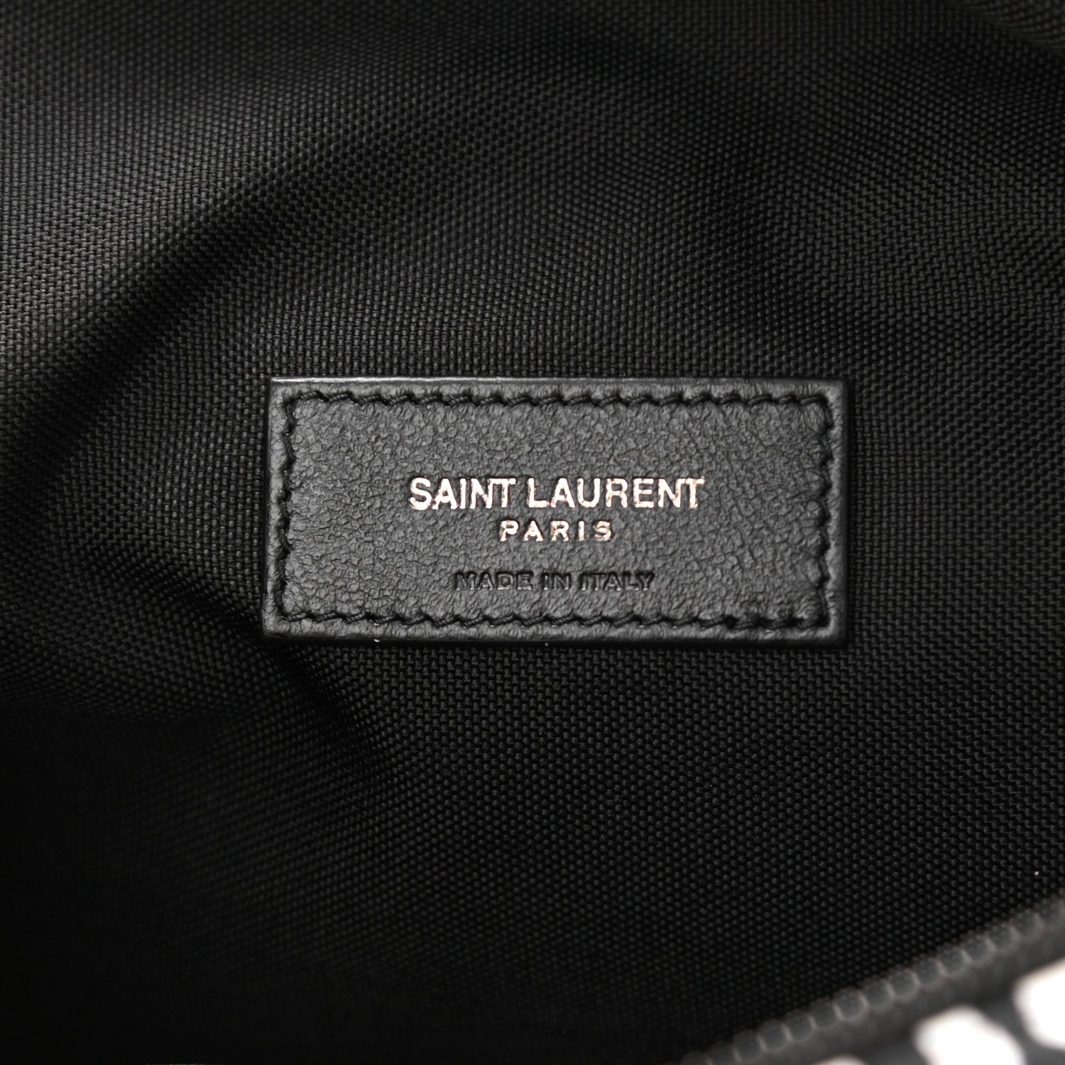 Saint Laurent Nylon Leopard Print Belt Bag Black White 6 of 9