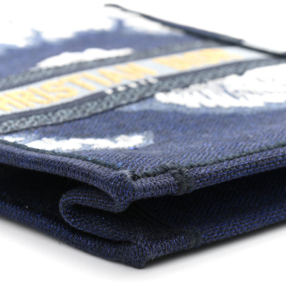 Christian Dior Canvas Canvas Embroidered Tie Dye Vertical Book Tote Blue Multicolor 9 of 12
