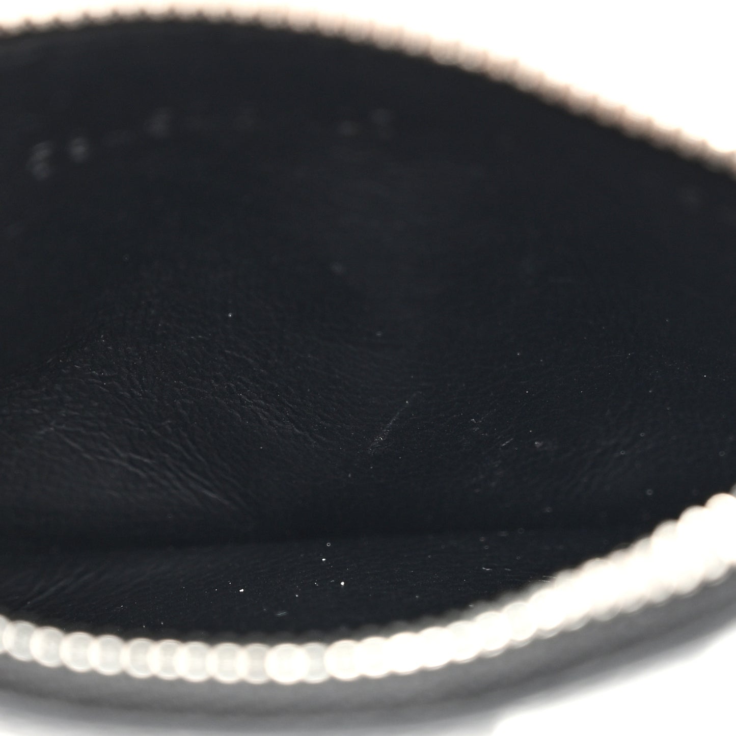 Grained Calfskin Miami Logo Cash Coin Card Holder On Keychain Black