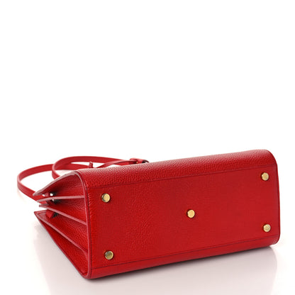 Saint Laurent Grained Calfskin Small Sac De Jour Lipstick Red 4 of 10