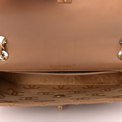 Chanel Calfskin Quilted Contrast Stitch Medium Flap Beige 4 of 9