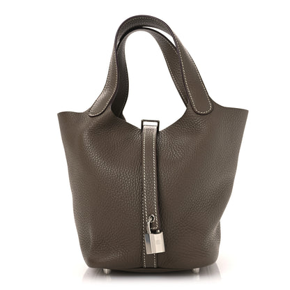 Hermes Taurillon Clemence Picotin Lock 18 PM Etoupe 1 of 11