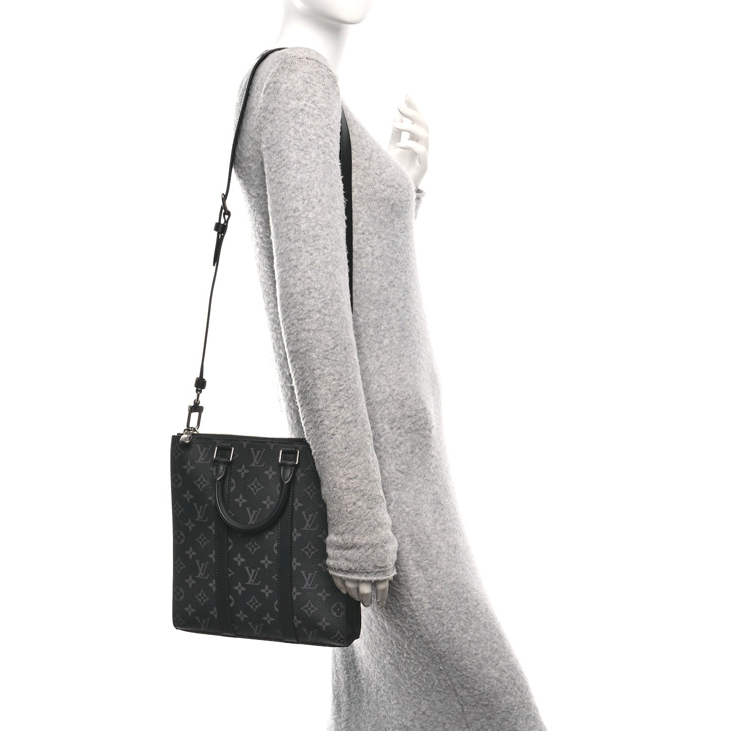 Louis Vuitton Monogram Eclipse Sac Plat Cross 2 of 9