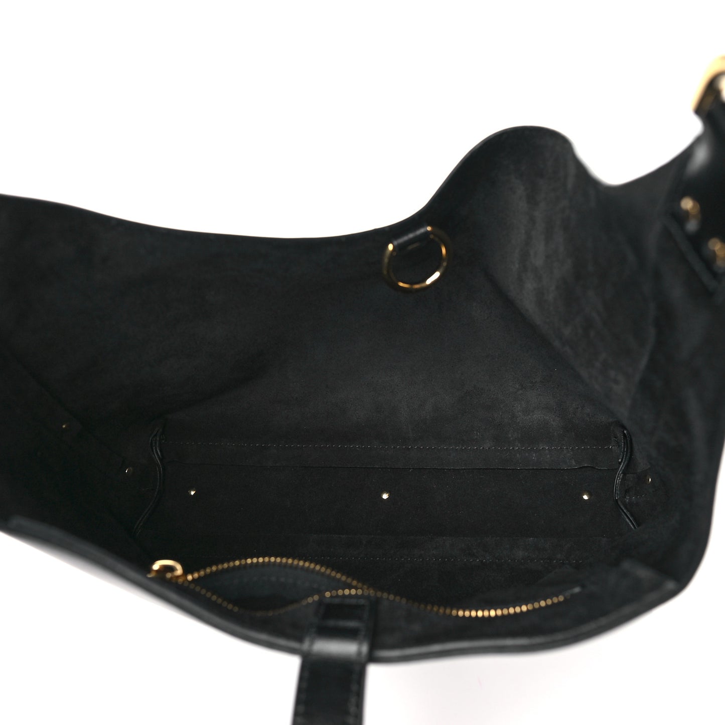 Shiny Calfskin Small Marcie Hobo Bag Black