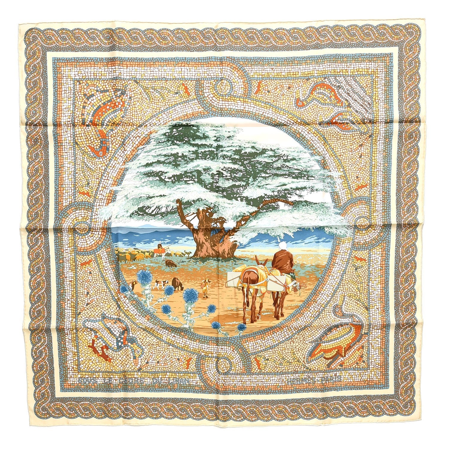 Hermes Silk Sous Le Cedre Du Liban Scarf 90 1 of 5