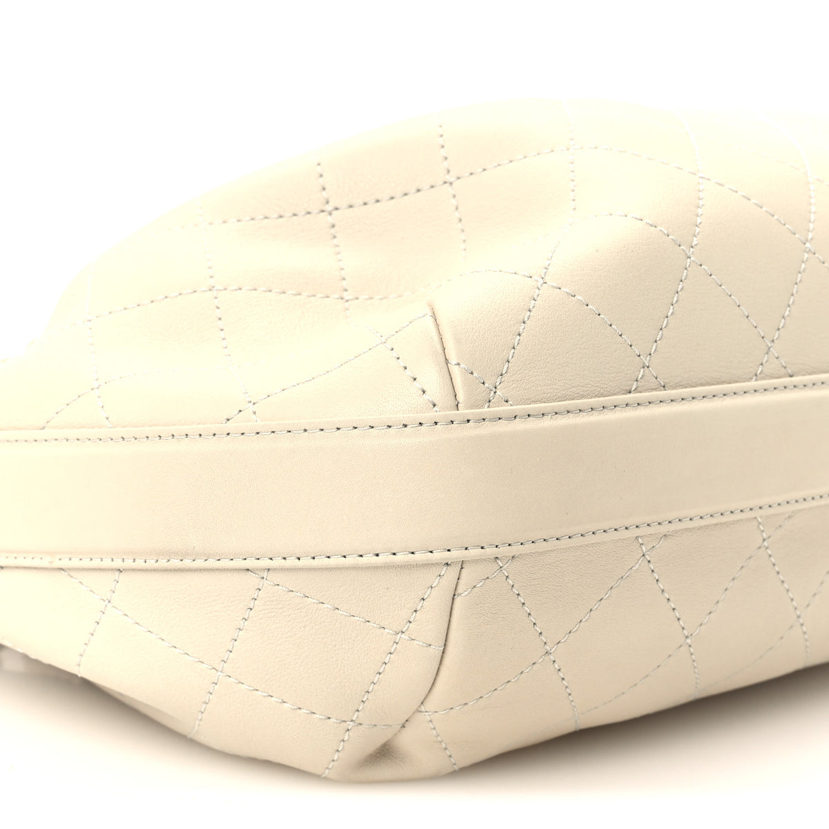Chanel Calfskin Stitched Small Paris Rome Drawstring CC Bag White 9 of 11