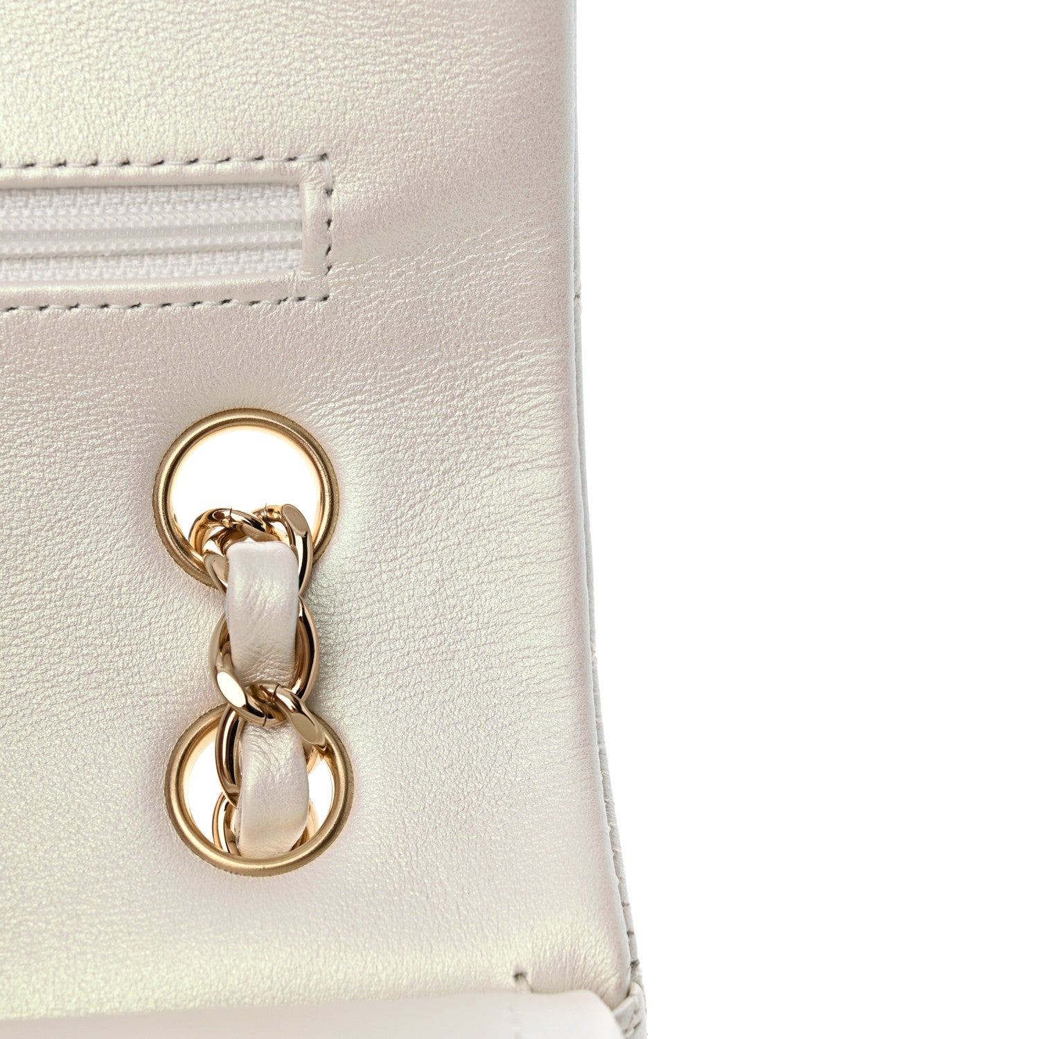 Chanel Iridescent Calfskin Quilted Medium Double Flap White 12 of 13